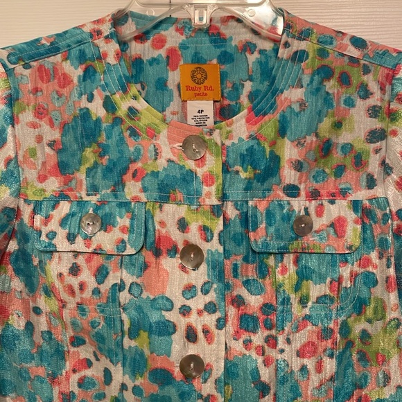 Ruby Rd. 4 Petites Pattern Jacket with Shine - Picture 3 of 12